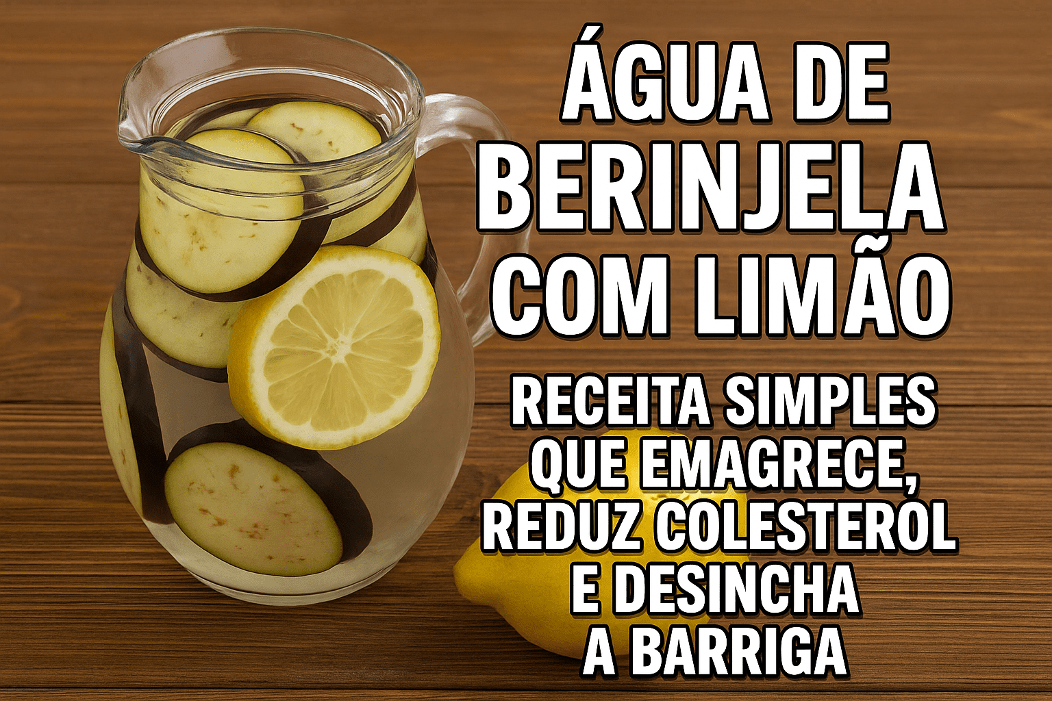 Água de Berinjela com Limão: Emagreça, Reduza o Colesterol e Desinche a Barriga com Essa Receita Natural