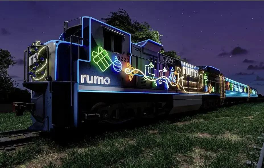 Trem iluminado da Rumo passa por Americana nos dias 15 e 16 no “Rumo ao Natal” - Notícias de Americana